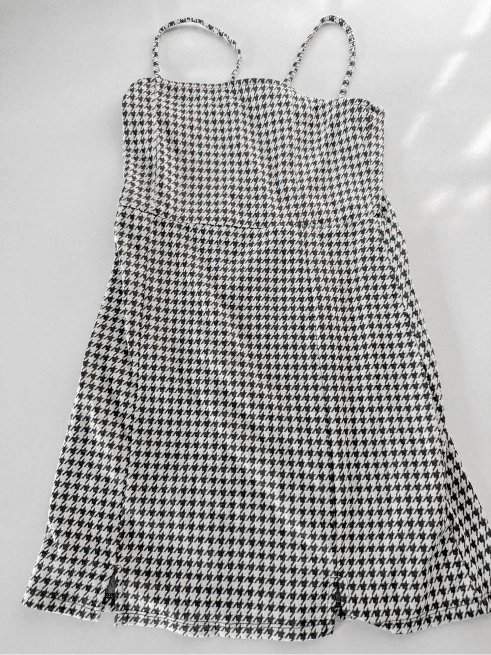 Art class Houndstooth Spaghetti-Strap Dress - Black & White